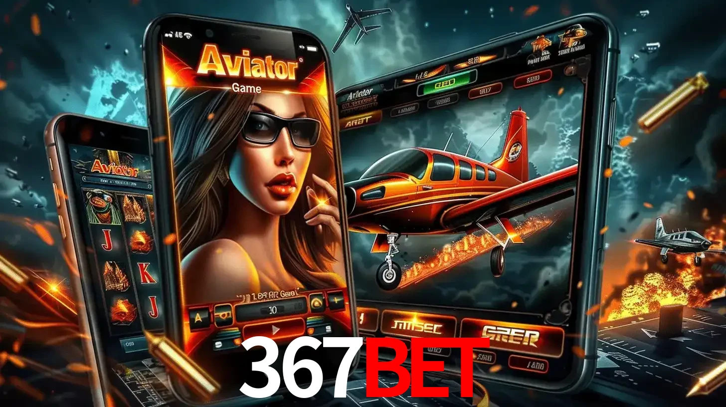 O popular jogo de apostas Aviator exibido em vários celulares e tablets, mostrando a interface emocionante e a ação de voo disponíveis para jogar agora no 367bet.