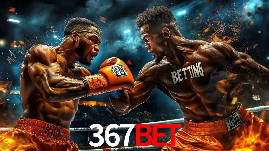 Dois boxeadores em uma luta intensa e explosiva, representando a adrenalina e as oportunidades de apostas em esportes de combate disponíveis na plataforma 367bet.