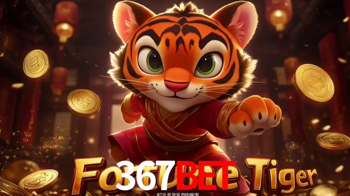 O carismático mascote do jogo de slot Fortune Tiger, um tigre fofo em pose de artes marciais, pronto para trazer sorte e multiplicadores de ganhos no cassino online 367bet.