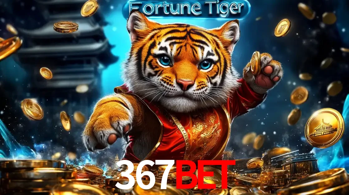 Imagem promocional do jogo de slot Fortune Tiger, com um tigre majestoso em traje tradicional cercado por uma fortuna em moedas de ouro, disponível agora no cassino 367bet.
