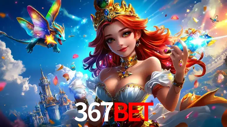 A princesa de um reino de fantasia mágico, com seu pequeno dragão, apresentando um mundo de prêmios encantados nos jogos de caça-níqueis do cassino 367bet.